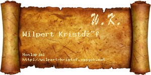 Wilpert Kristóf névjegykártya