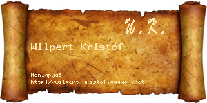 Wilpert Kristóf névjegykártya